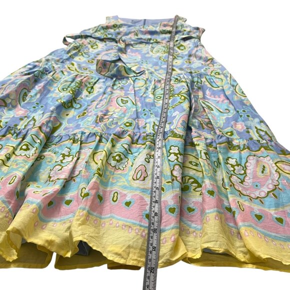 Talbots Paisley Pastel Multicolor Tiered Midi Dress 16 Spring Preppy Brunch - Picture 11 of 11
